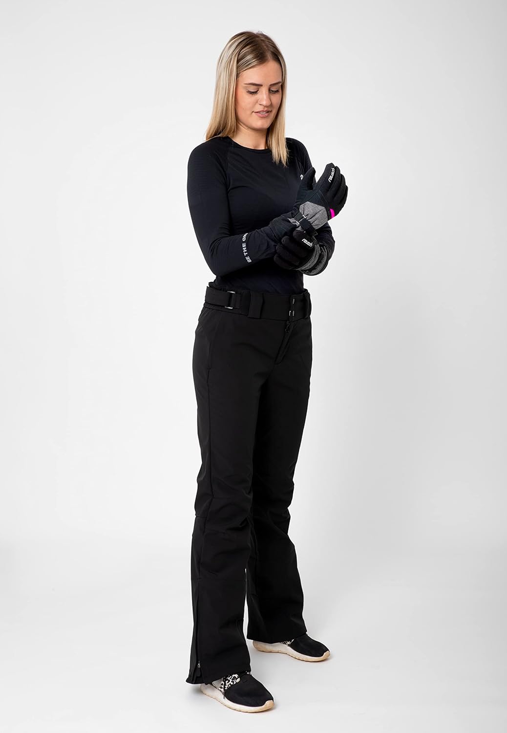 Reusch Damen Fingerhandschuhe Hellen R-TEX XT 7771 Blck/Blck Melang/Pink Glo 7.5, 7771 Blck/Blck Mel
