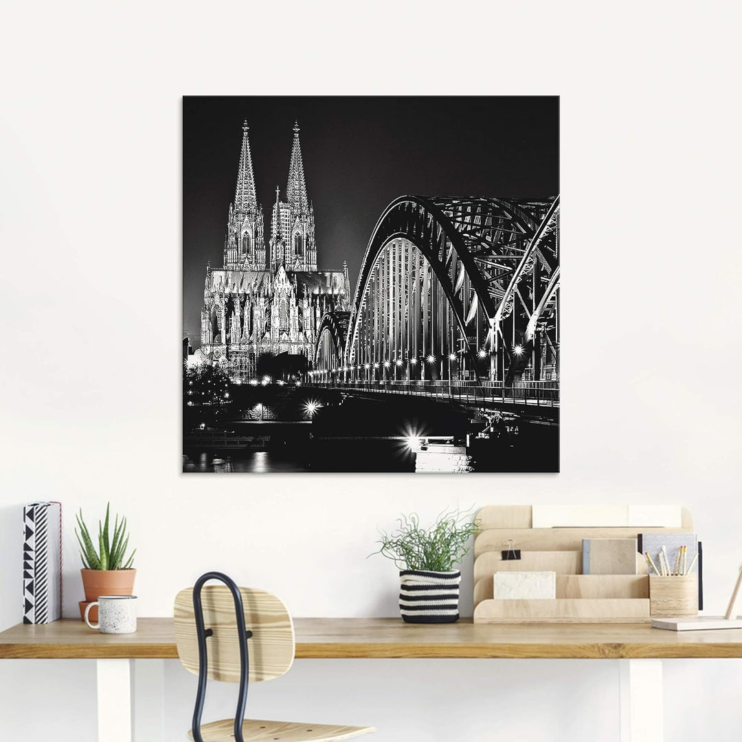 ARTland Glasbilder Wandbild Glas Bild einteilig 100x50 cm Querformat Städte Deutschland Köln Rheinbr
