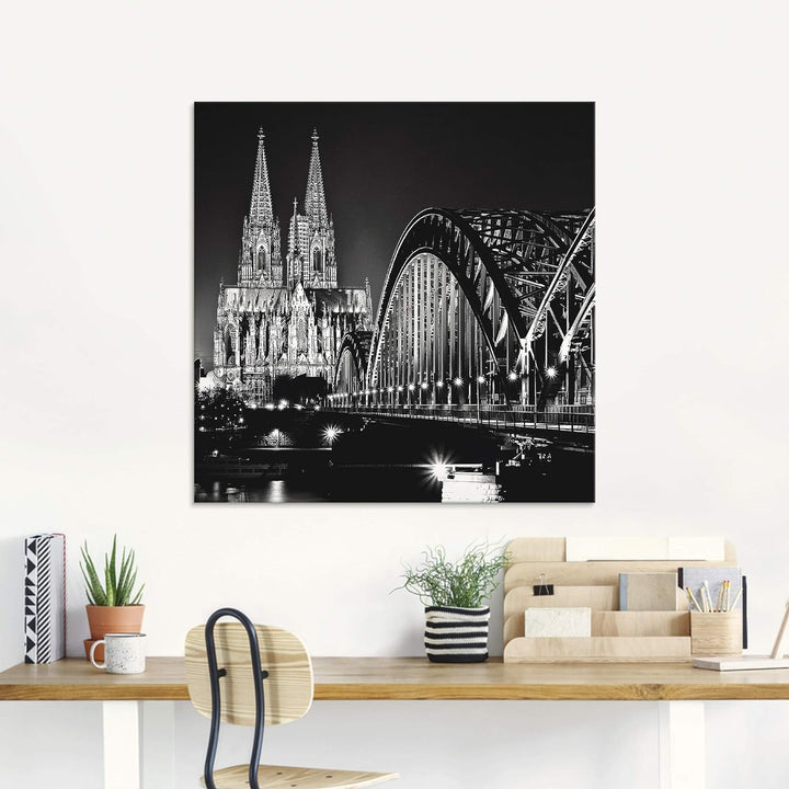 ARTland Glasbilder Wandbild Glas Bild einteilig 100x50 cm Querformat Städte Deutschland Köln Rheinbr