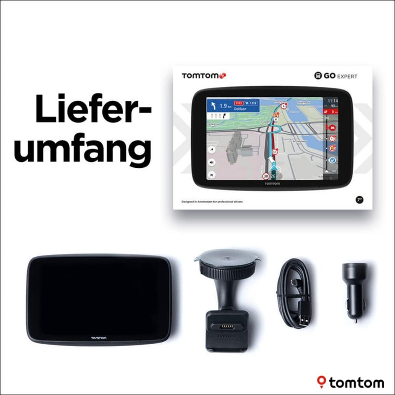 TomTom LKW Navigationsgerät GO Expert (7 Zoll HD-Bildschirm,Routen für grosse Fahrzeuge, Stauvermeid