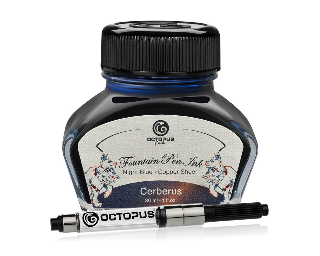 Octopus Fluids Füllhaltertinte Sheen mit Konverter, Cerberus, Blau, 30 ml Cerberus 30 ml, Cerberus 3