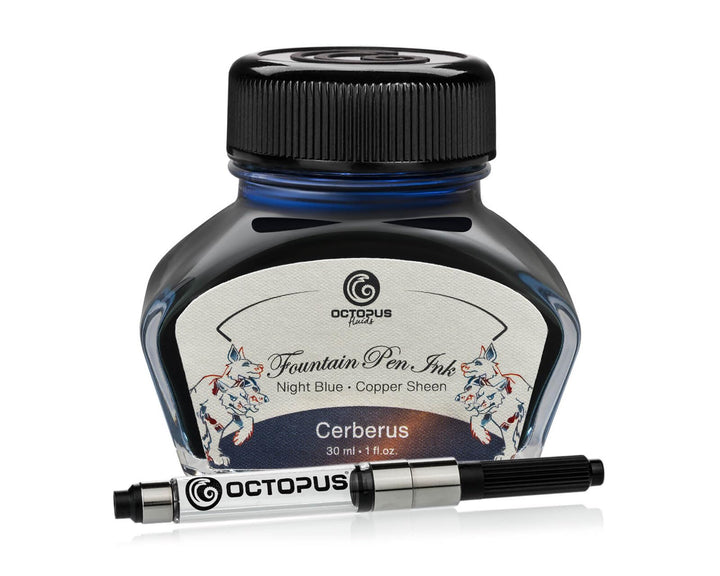 Octopus Fluids Füllhaltertinte Sheen mit Konverter, Cerberus, Blau, 30 ml Cerberus 30 ml, Cerberus 3
