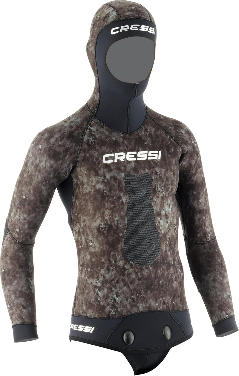 Cressi Tracina Jacket Wetsuit - Freitauchen und Fischen Neoprenanzug Jacke in Neopren Gefüttert Auss