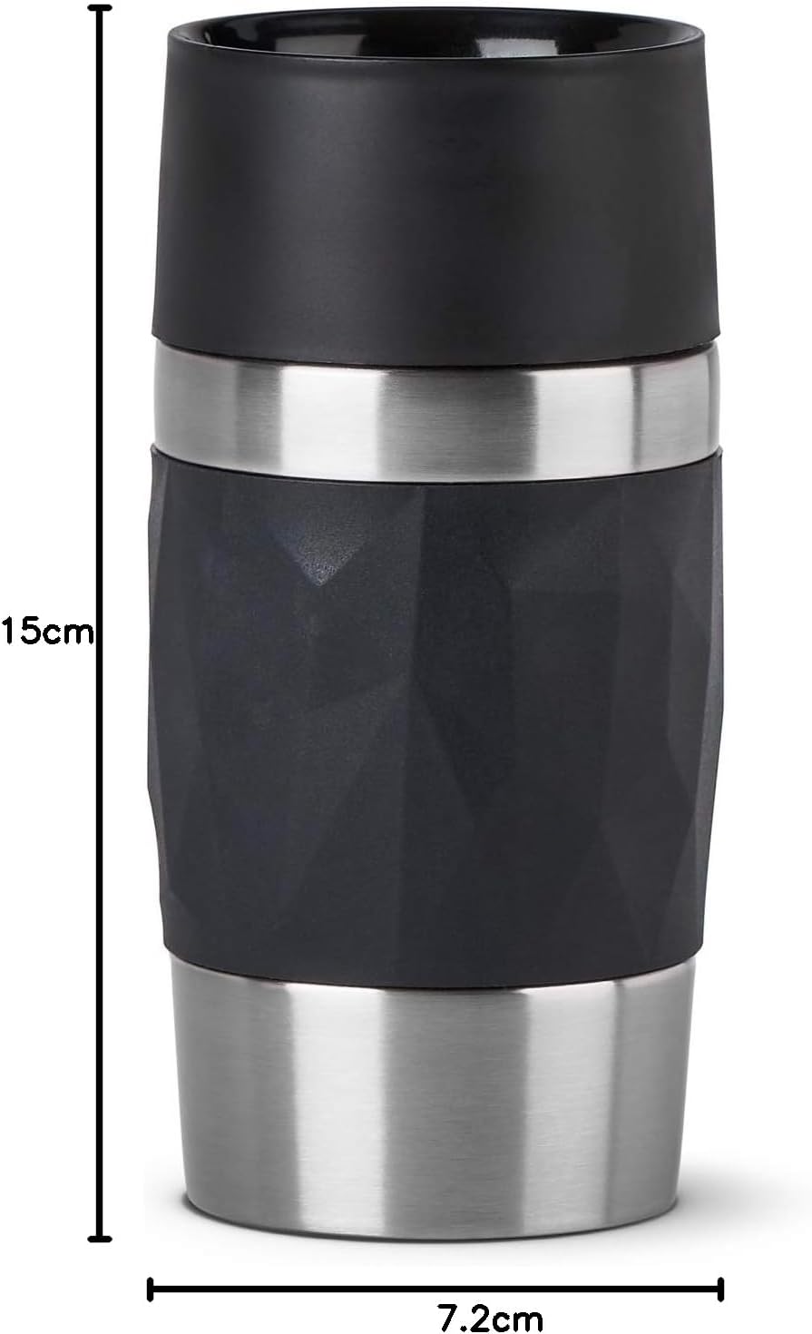 Emsa Travel Mug Compact Thermobecher 300 ml, Isolierbecher Edelstahl, Kaffeebecher to go, 3h heiss,