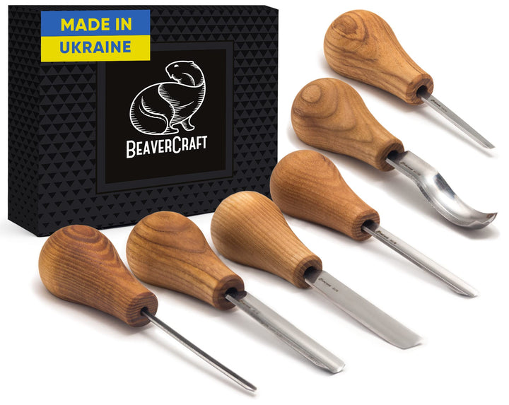 BeaverCraft Holzschnitzwerkzeuge SC05 Holzschnitzset Holzschnitzkit Holzschnitzmesser Holzschnitzwer