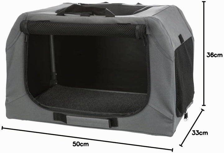 Trixie soft kennel easy reisbench grijs (50X36X33 CM)