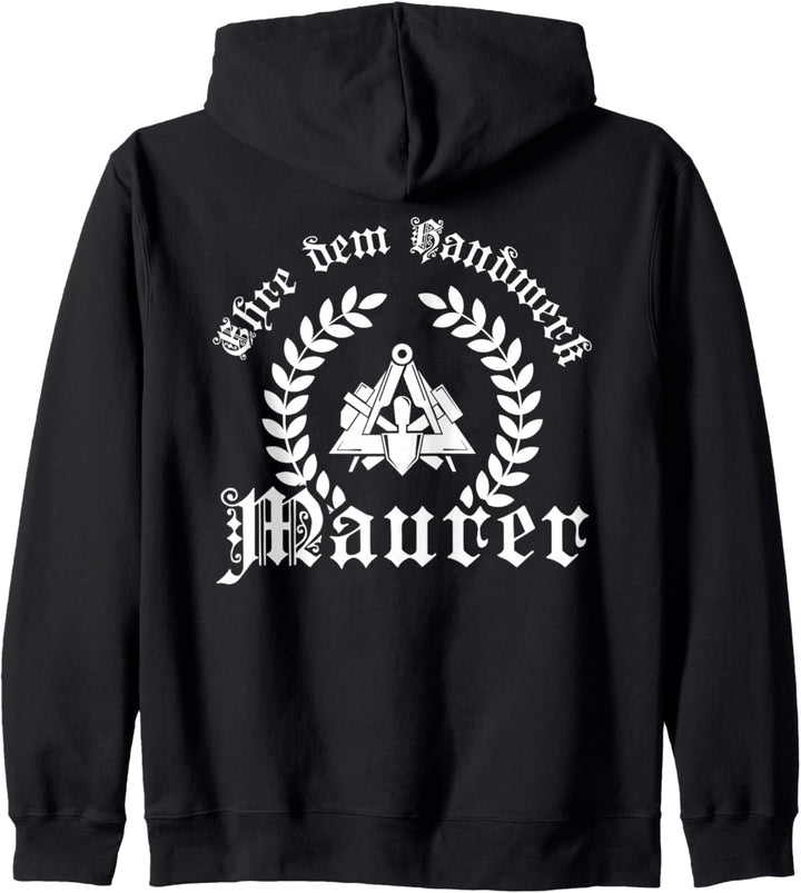 Ehre dem Handwerk - Maurer Ährenkranz mit Zunftzeichen Kapuzenjacke