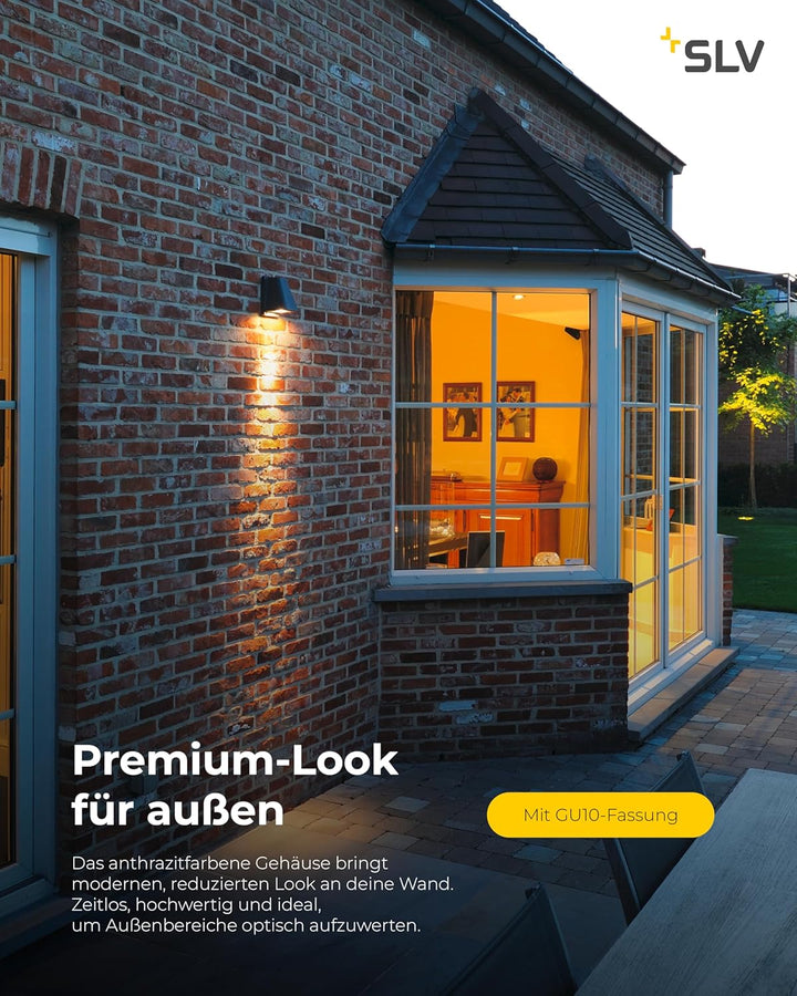SLV WALLYX | Down-Light zur effektvollen Aussenbeleuchtung von Wänden und Hauseingang, LED Strahler,