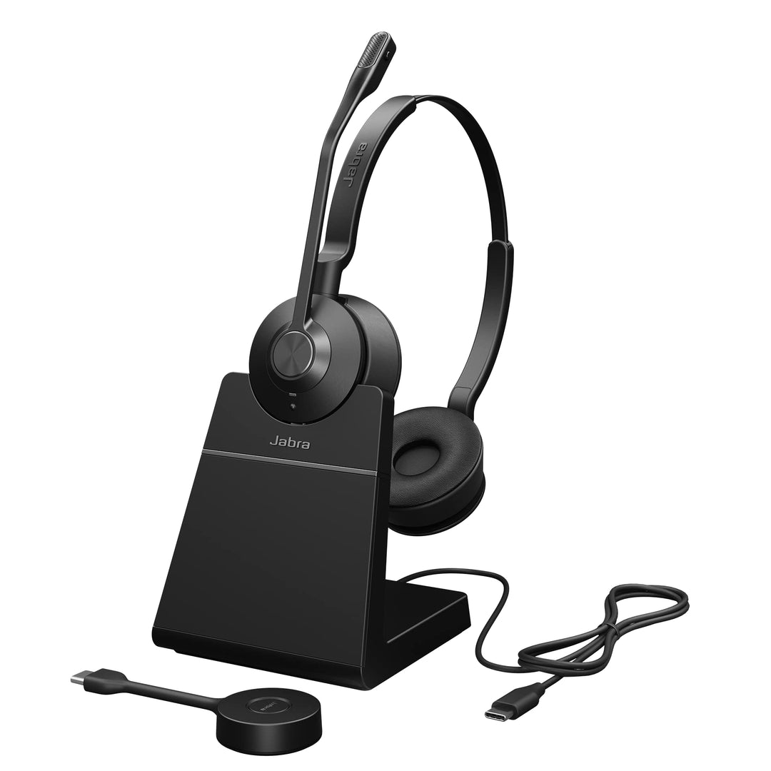 Jabra Engage 55 Schnurloses Stereo-Headset mit DECT-Adapter - Mikrofon mit Geräuschunterdrückung, um