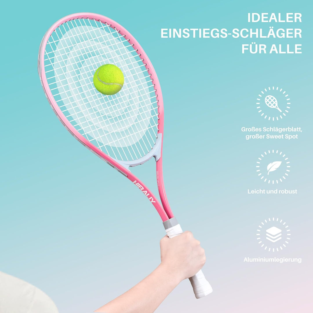 HIRALIY Tennisschläger-Set für Erwachsene, 68,6 cm, vorbespannte Tennisschläger für 2 Spieler, 2 Ove