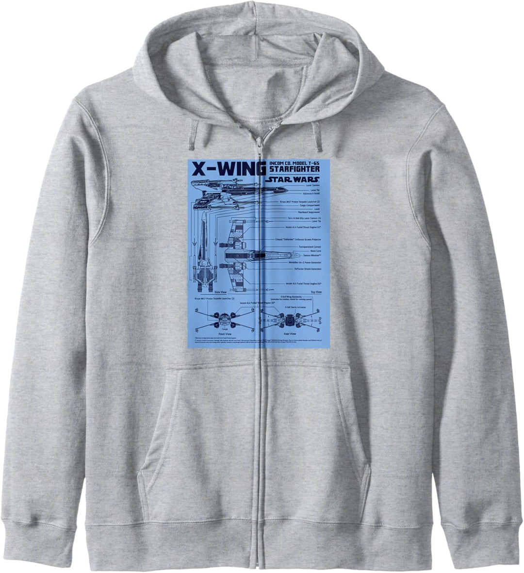Star Wars X-Wing Schematic Specs Kapuzenjacke