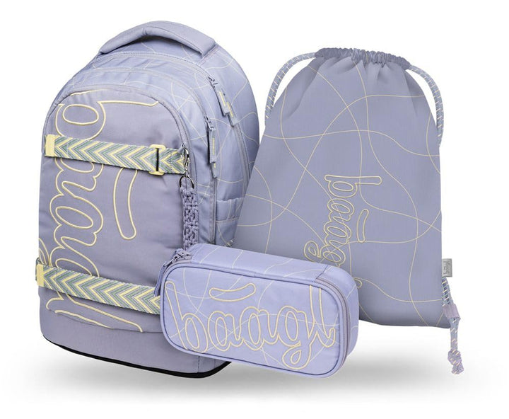 Baagl Schulrucksack Set Mädchen Teenager 3 Teilig Skate MAX 30l - Mishmash | Der ergonomische Schulr
