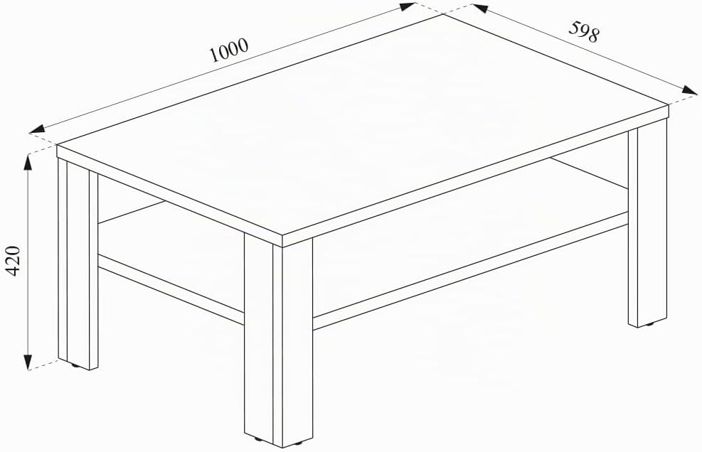 Vicco Couchtisch, Beton/Weiss, 100 x 42 cm, Beton