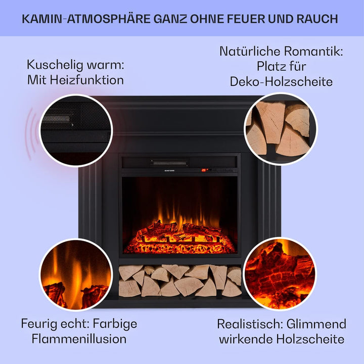 Klarstein Elektrokamin, Elektro Heizungen für Wohnzimmer & Innenräume, Elektrischer Kamin mit LED Fl
