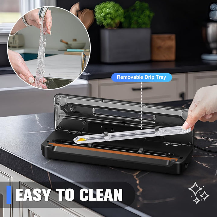 Vakumierergerät für Lebensmittel mit Doppelte Heisssiegelung, 7 in 1 Folienschweissgerät Vakuumierer