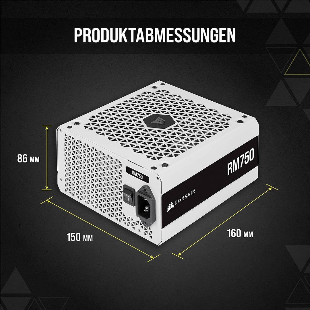 Corsair RM750 (2021), RM Series, 750 Watt 80 Plus Gold Vollmodulares ATX-Netzteil (Drei EPS12V-Ansch