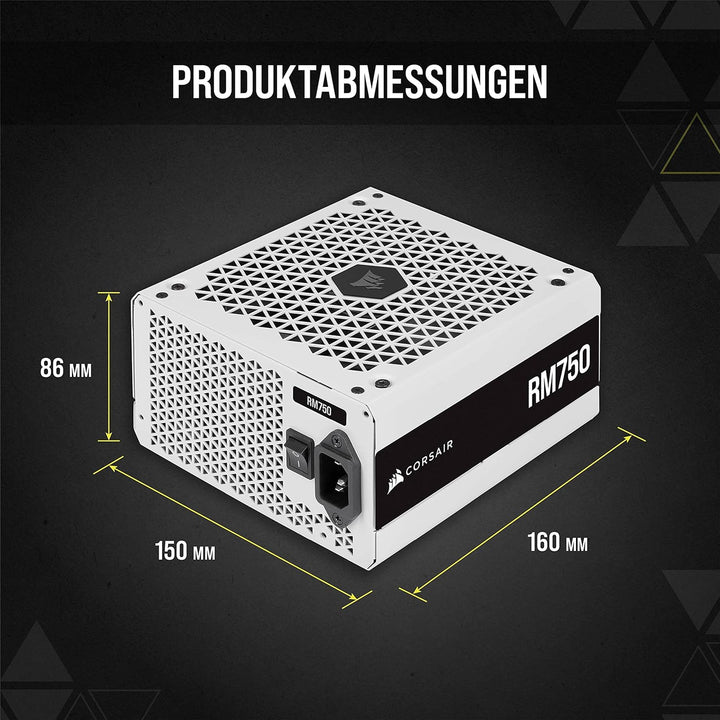 Corsair RM750 (2021), RM Series, 750 Watt 80 Plus Gold Vollmodulares ATX-Netzteil (Drei EPS12V-Ansch