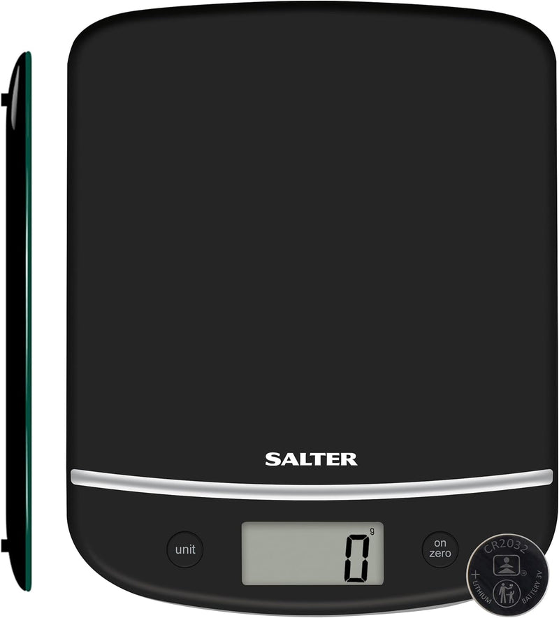 Salter 1056 BKDR Elektronische Digitale Küchenwaage - Max 5kg, Add & Weigh-Funktion, Aquatronic funk