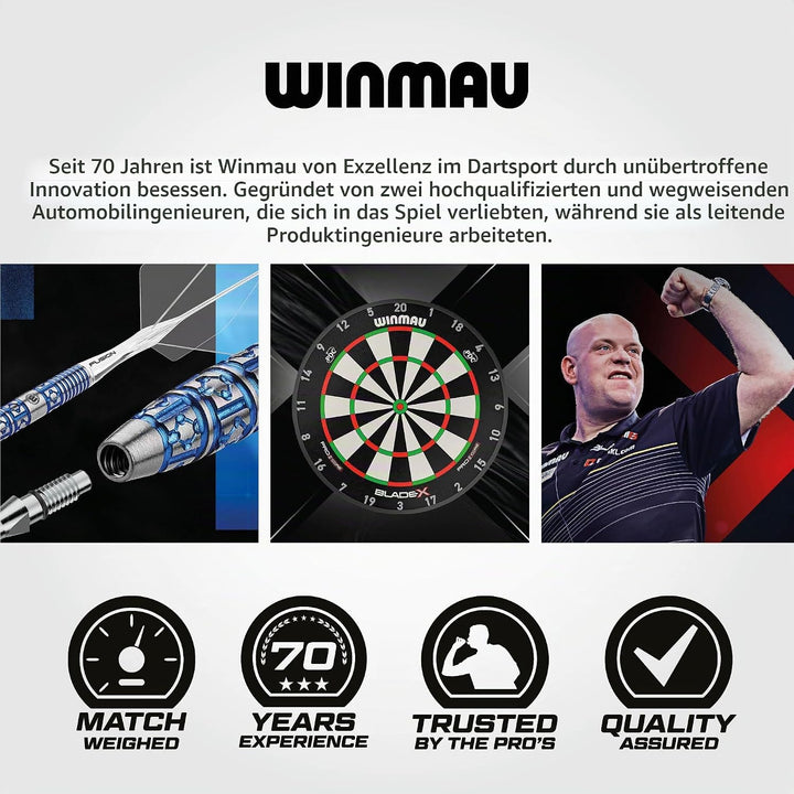 WINMAU Blade X Pro Zone Precision PVC Dartmatte mit integrierter erhöhter Dartlinie - Volle Länge –