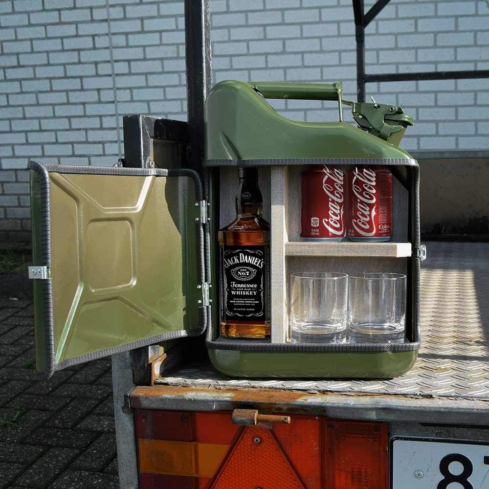 mikamax – Jerrycan Giftset 10L – Jerrycan Geschenkset – Whiskybar – Jack Daniels Canister – 10L – Gr