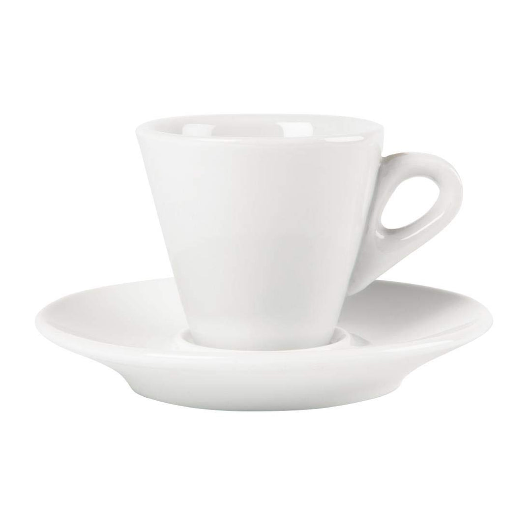Olympia Whiteware Espressotassen Set 60 ml (12 Stück), Weiss, Porzellan, passend für Untertasse Y112