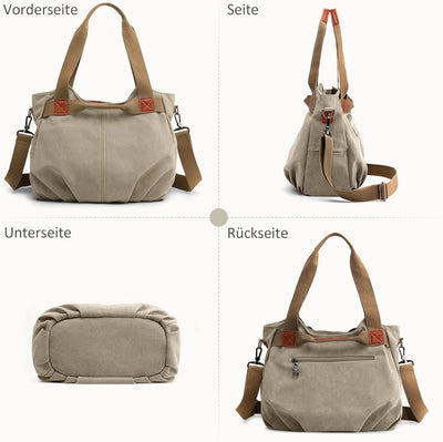 DIRRONA Casual Damen Segeltuch Umhängetasche Gross Kapazität Handtasche Reise Schultertasche Multifu