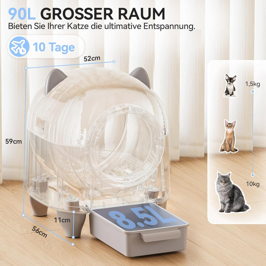 TRIUMPHKEY katzenklo Selbstreinigend, Automatische Katzentoilette 90L Grosse Fassungsvermögen mit AP