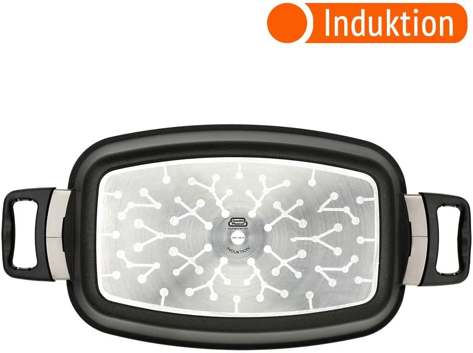 Bräter-Set Gundel Guss-Bräter mit Glasdeckel klein, INDUKTION, 33 x 21 cm, Höhe 11,5 cm, BIOTAN-Ober