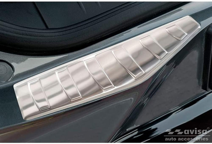 Avisa Edelstahl Heckstossstangenschutz kompatibel mit Ford Mustang Mach-E 2020- 'Ribs' (2-Teilig)