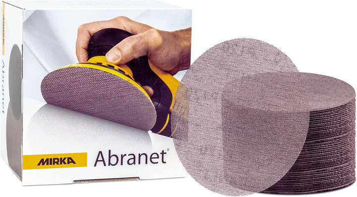 Mirka Abranet Netz-Schleifscheiben Ø 150 mm Klett / Korn P360 / 50 Stk / zum Schleifen von Holz, Spa