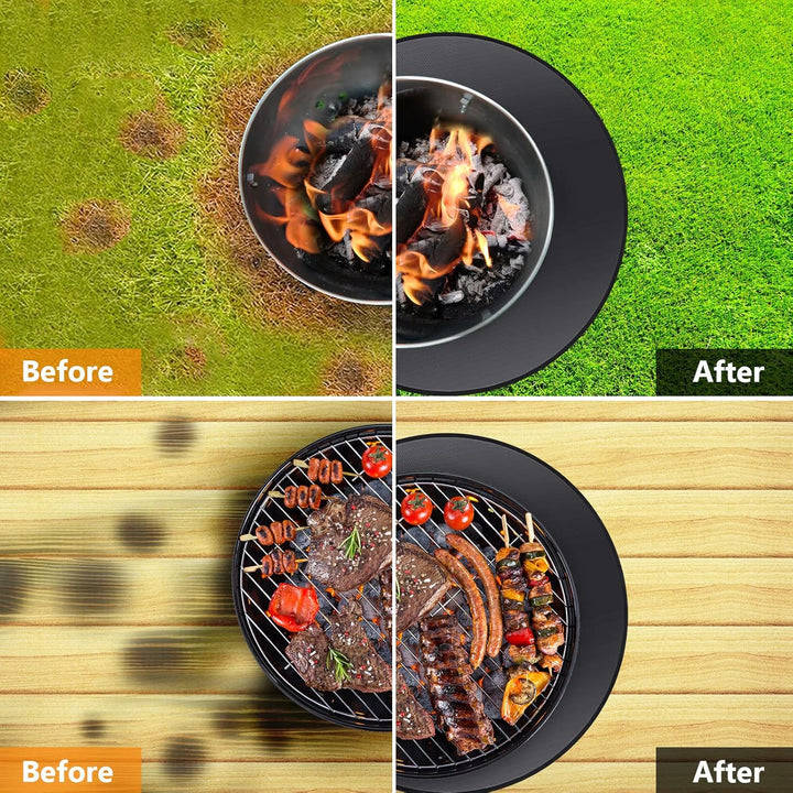 ROCKY&CHAO Feuerfeste Unterlage 39 Inch Rund Feuerschutzmatte 3 Schicht Feuerresistent Grillmatte, G