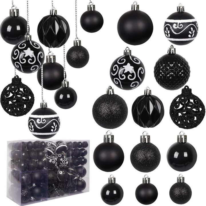 Ywlake Weihnachtskugel Ornamente Set für Weihnachtsbaum, 100-pcs Weihnachtsbaum Dekorationen Set Bru