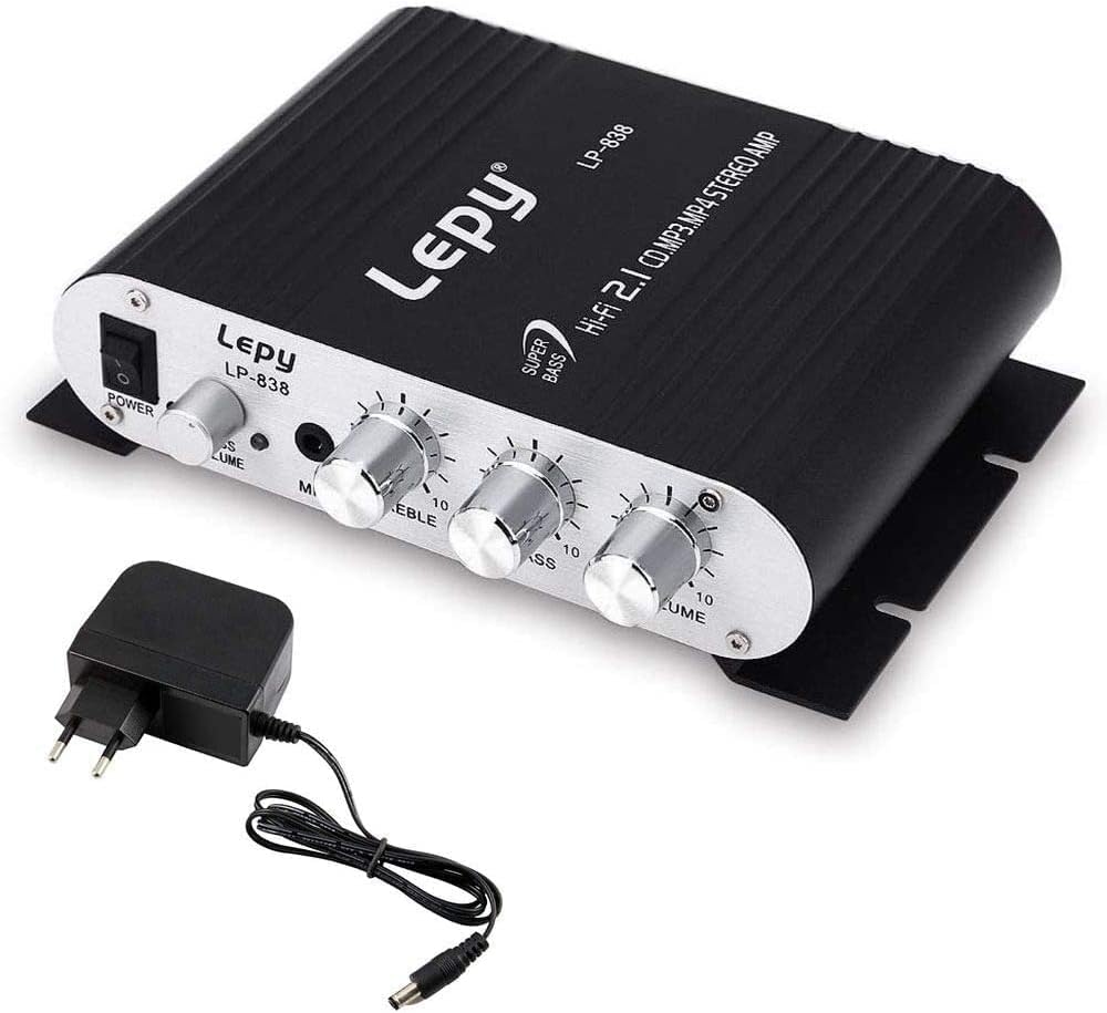 LP-838 MINI Digital Car Power Amplifier 2.1CH 20W 2x15W Hi-Fi MP3 MP4 Stereo Booster DVD Motorrad Ho