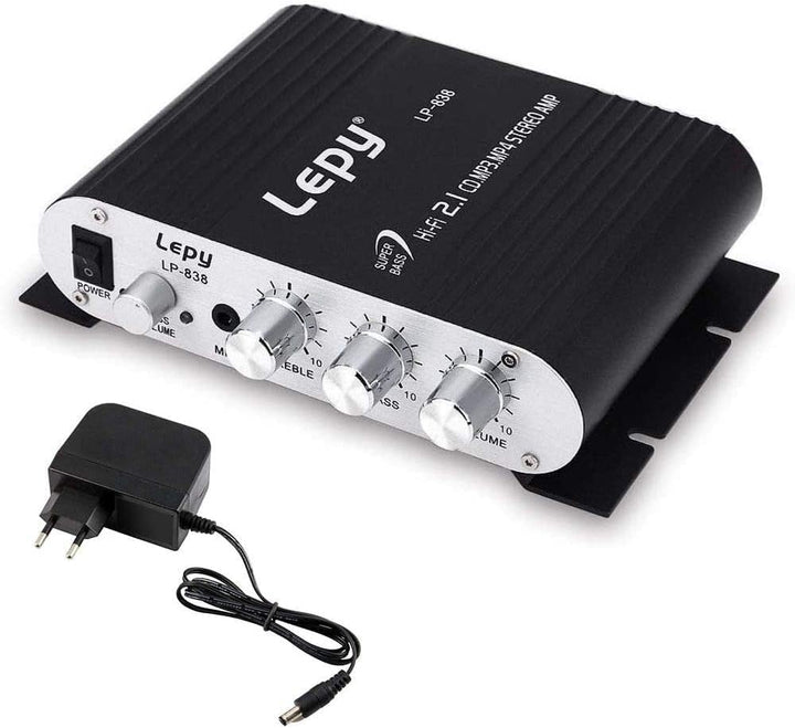 LP-838 MINI Digital Car Power Amplifier 2.1CH 20W 2x15W Hi-Fi MP3 MP4 Stereo Booster DVD Motorrad Ho