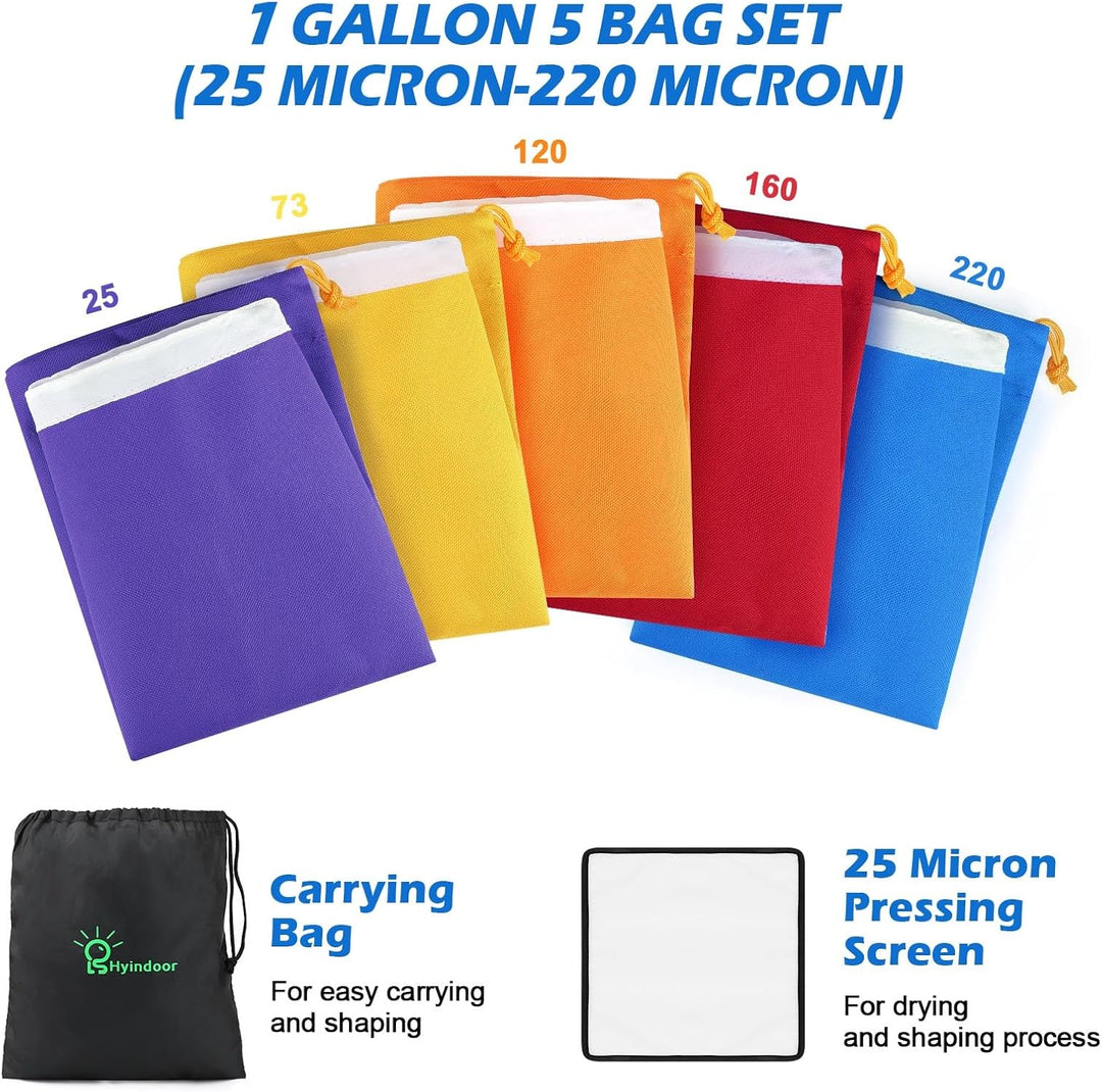 Hyindoor Bubble Bags 4L 1 Gallonen 5 Bags Bubble Hash Bag Ice-O-Lator Krautig EIS Essenz Extractor K