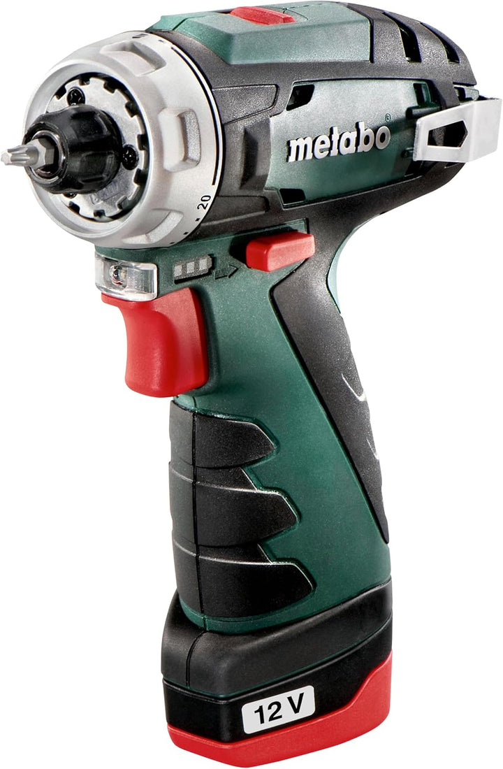 metabo Akku-Bohrschrauber PowerMaxx BS Basic Set - 12 V, 34 Nm Drehmoment, 2 Gänge - Schnellspannboh