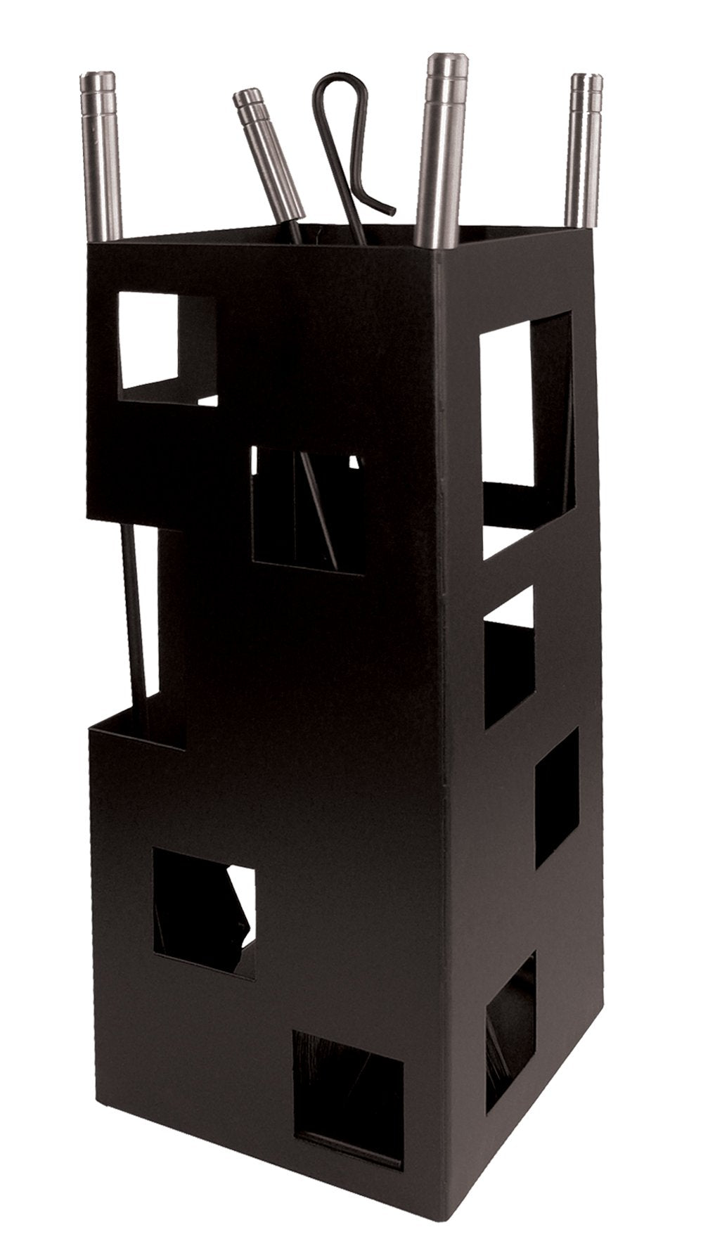 Imex der Fuchs 10098 Set für Kamin, quadratisch Nützliche Inox, 50 x 20 x 20 cm) schwarz