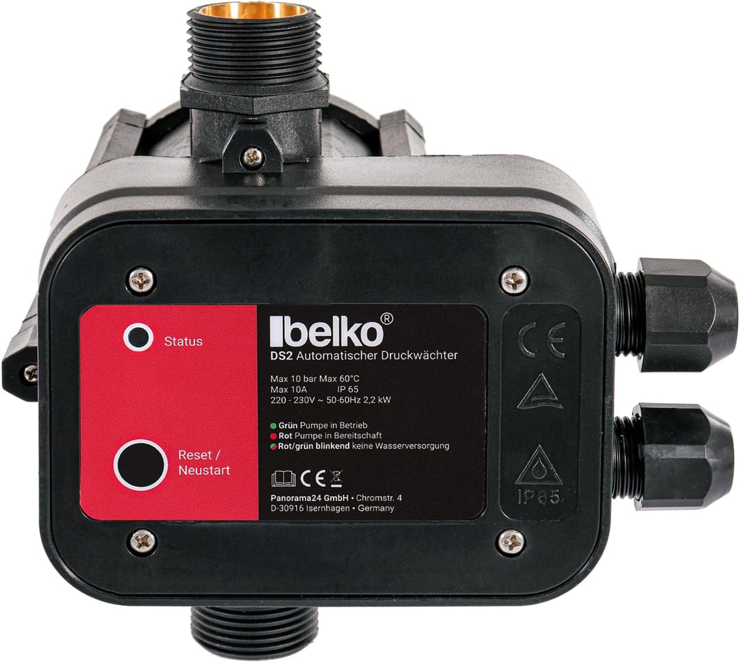 Belko Druckwächter Druckschalter für Wasserpumpen BIS 2,2 kW, mit Kabel bis 10 Bar, Gartenbewässerun