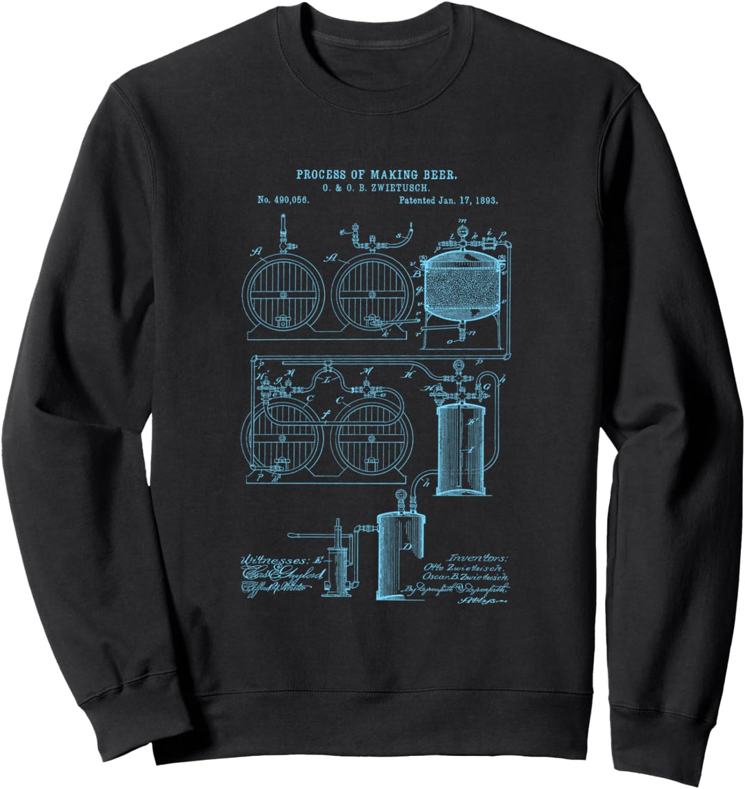 Beer Brewing Patent Brewery Plans Beer Geek Brewmaster Gift Sweatshirt