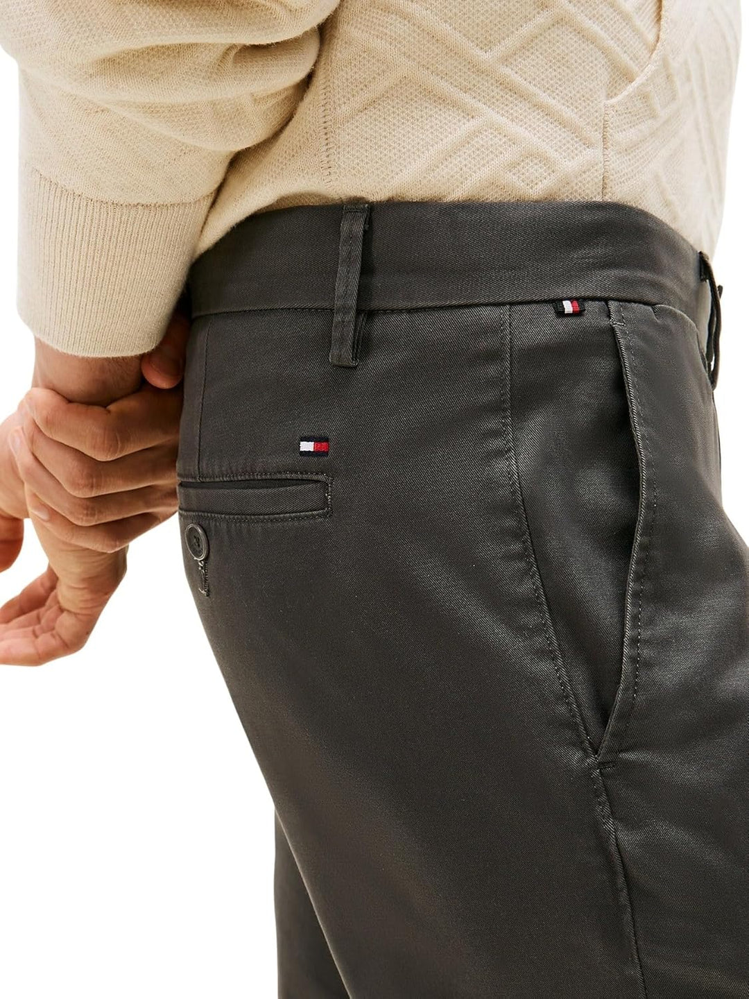 Tommy Hilfiger Herren Hose Core Bleecker 1985 Pima Cotton Chino 28W / 30L Grey (Dark Ash), 28W / 30L
