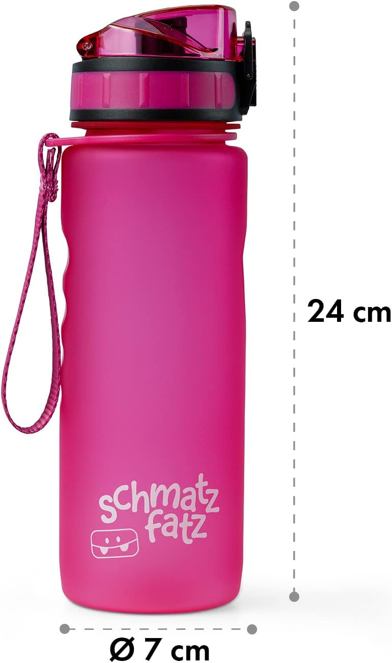 schmatzfatz Trinkflasche Kinder Auslaufsicher 0,5L, Sport Trinkflasche Schule zum Wandern & Fitnesss