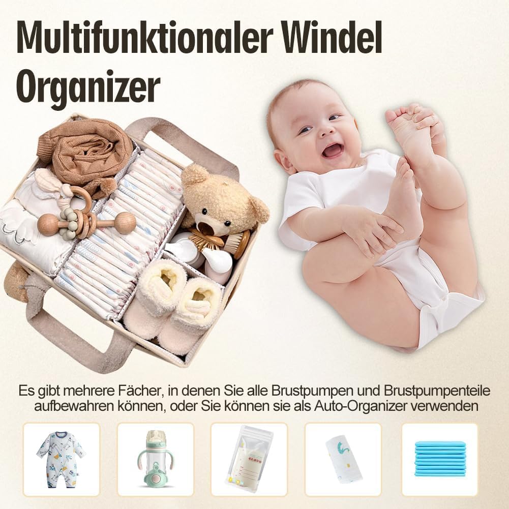 Wickeltasche Organizer Plüsch Qualitäts-Upgrade, Tragbarer Wickeltisch Organizer mit Teddy, Baby Wic