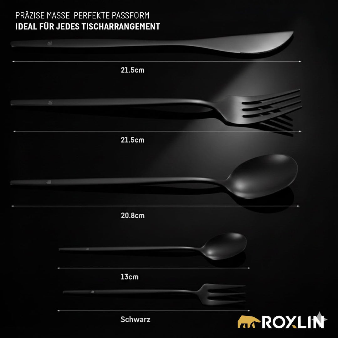 Premium Besteckset, 30-teilig, Gold, Edelstahl, Spülmaschinenfest, Elegantes Design, Tafelbesteck fü