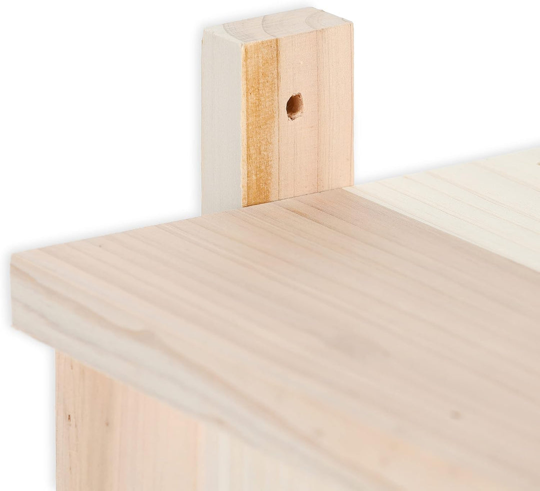 Relaxdays Nistkasten Halbhöhlenbrüter, naturbelassenes Holz, Einflugloch HxB 95x55 mm, Vogelhaus zum
