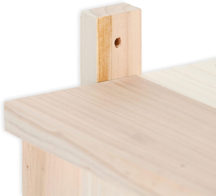 Relaxdays Nistkasten Halbhöhlenbrüter, naturbelassenes Holz, Einflugloch HxB 95x55 mm, Vogelhaus zum