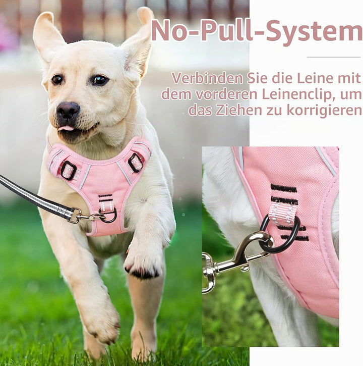 HEELE Hundegeschirr, Zugentlastung, reflektierend, mit gepolstertem Griff, Kontrolle, 2 Metallringe,