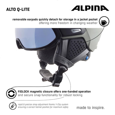 ALPINA ALTO Q-LITE - Sicherer, Stossabsorbierender & Individuell Anpassbarer Skihelm Mit Kontrastver