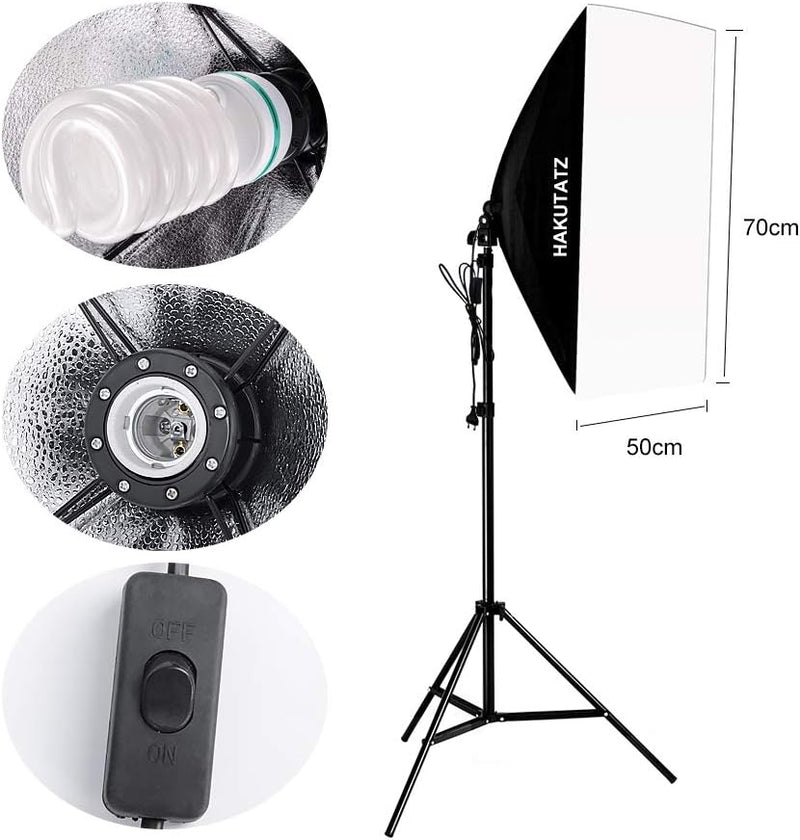 HAKUTATZ® Profi Fotostudio Set Softbox Ringlicht Greenscreen mit Ständer Studioleuchte Set Hintergru