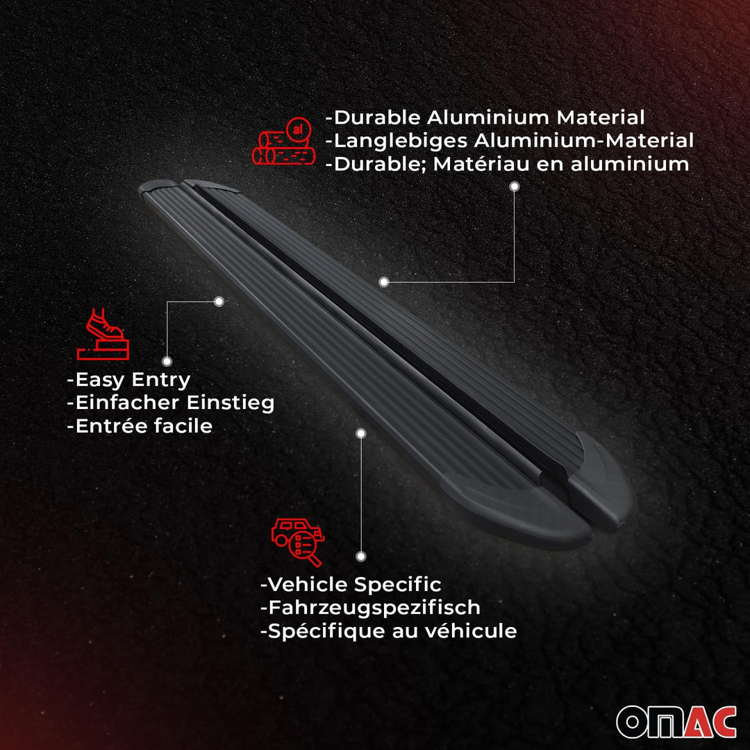 Trittbretter Seitenschweller kompatibel mit Mercedes Vito 2014-2023 Schwarz Langer L3