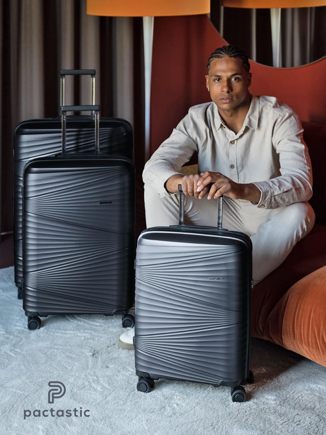 Pactastic Collection 02 Ultra leicht Hartschalen Koffer-Set 3-teilig | Robustes Polypropylen Materia